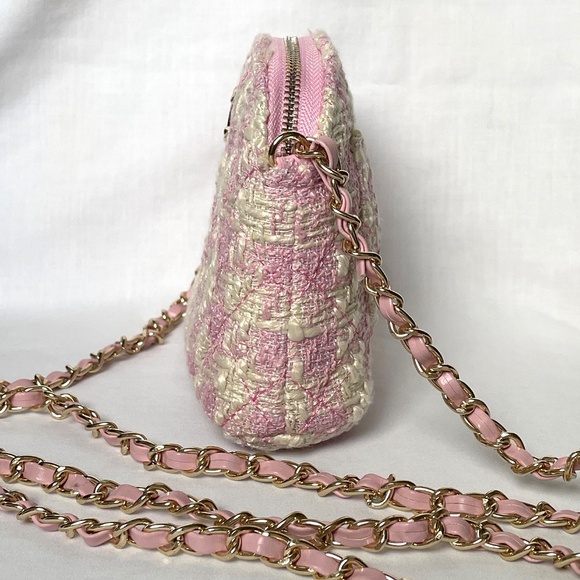NEW CC Pink Tweed Crossbody Bag - Picture 4 of 12